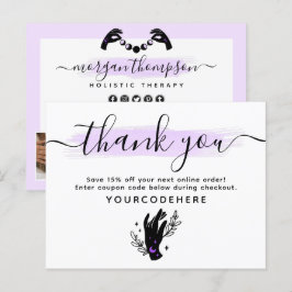 Postal Gracias Minimalista Logo De La Luna De Las Manos 4