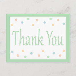 Postal Gracias Mint Green And White Polka Dots