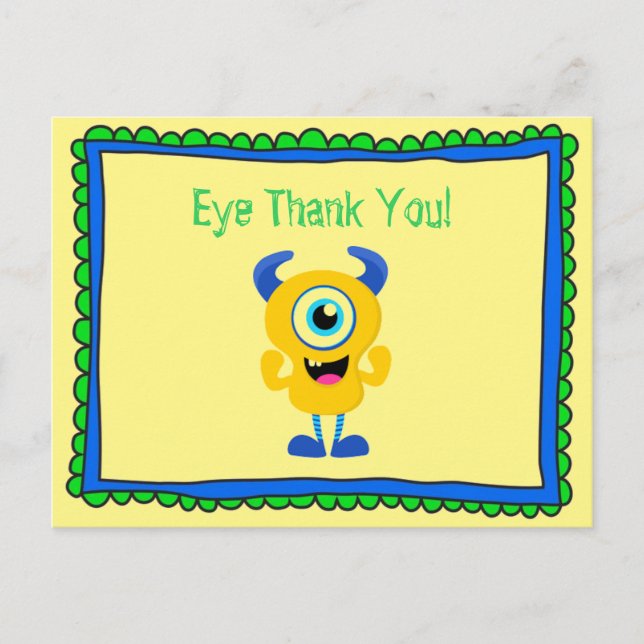 Postal Gracias Monstruo (Anverso)