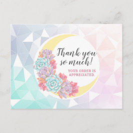 Postal Gracias Moon & Succulent Pastel Mystic Boho Moda