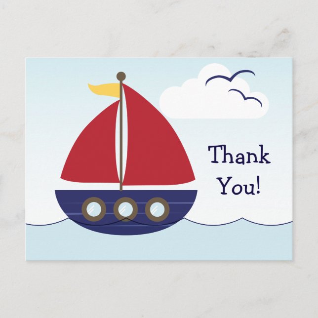 Postal Gracias Nautical Sailboat (Anverso)