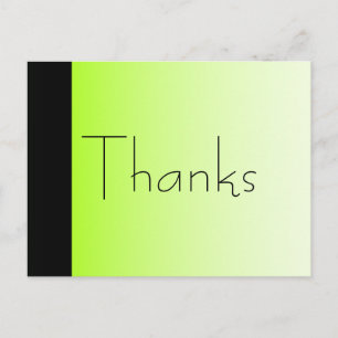 Postal Gracias Neon Green y Black Postcard