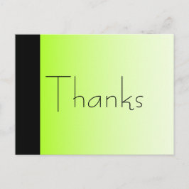 Postal Gracias Neon Green y Black Postcard