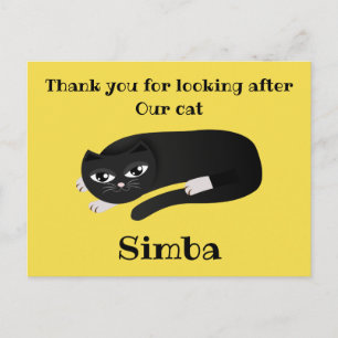 Postal Gracias niñera de gatos