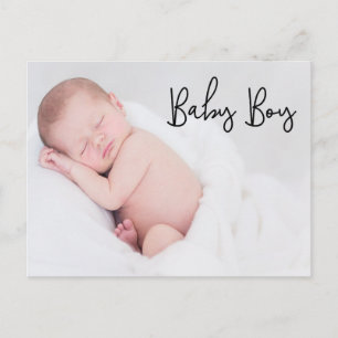 Postal Gracias niño bebé Nacimiento Anuncio de guión text