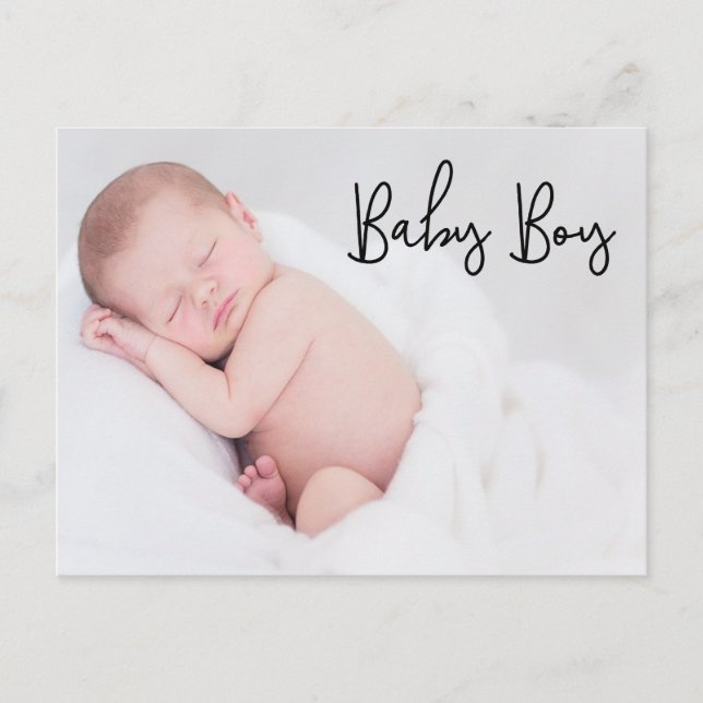 Postal Gracias niño bebé Nacimiento Anuncio de guión text (Anverso)