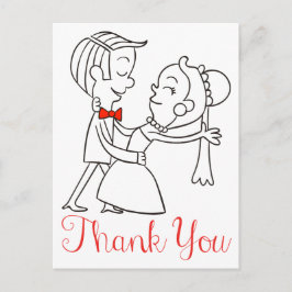 Postal Gracias Novia Y Groom Boda Blanco Y Negro
