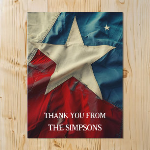 Postal Gracias Patriótico Rojo Blanco Azul Estrella Solit