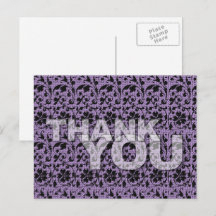 Gracias Patrón Floral Postcard Purple