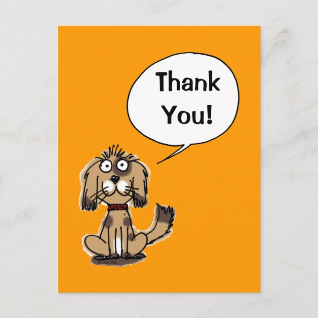 Postal Gracias! (perro gracioso) (Anverso)