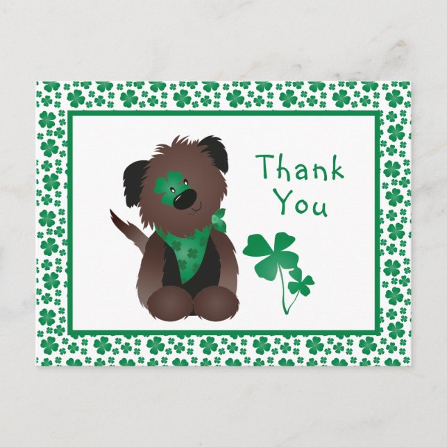 Postal Gracias Perro Shamrock Green (Anverso)