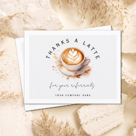 Postal Gracias Personalizadas Referido Latte de Agradecim