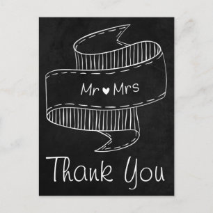 Postal Gracias Personalizado Bride Y Groom Personalizado
