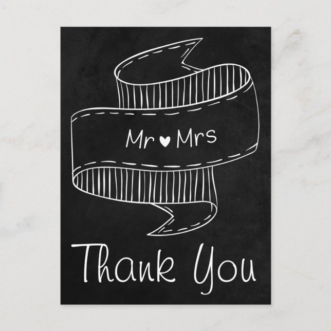 Postal Gracias Personalizado Bride Y Groom Personalizado (Anverso)
