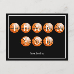Postal Gracias Personalizado de baloncesto personalizado