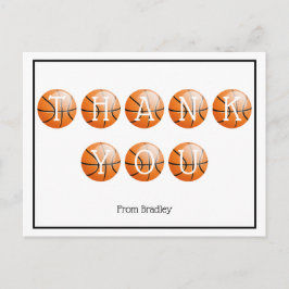 Postal Gracias Personalizado de baloncesto personalizado