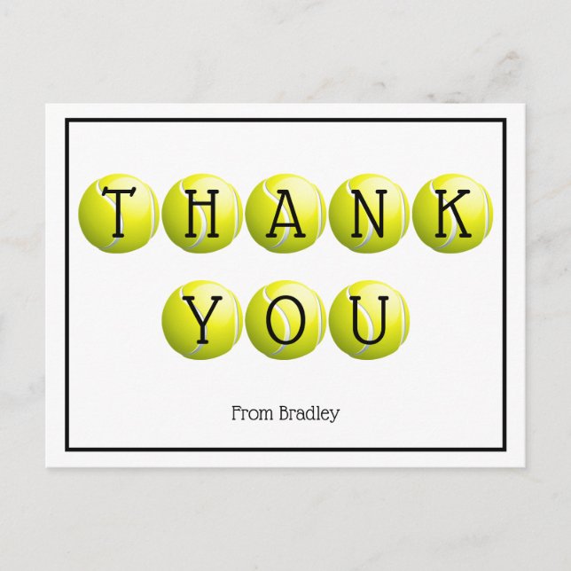 Postal Gracias Personalizado de tenis personalizado (Anverso)