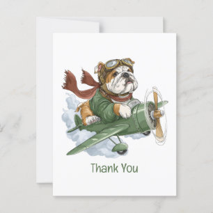 Postal Gracias piloto de avión English Bulldog