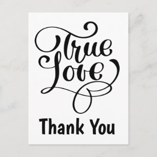 Postal Gracias Pink & Black Corazones de Amor Verdadero B