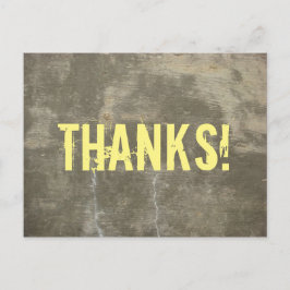 Postal Gracias, plantilla de graffiti en una pared de con