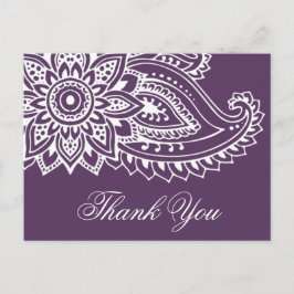 Postal Gracias Plum Indian Paisley