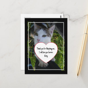 Postal Gracias por adoptarme.. te amará por siempre Cat