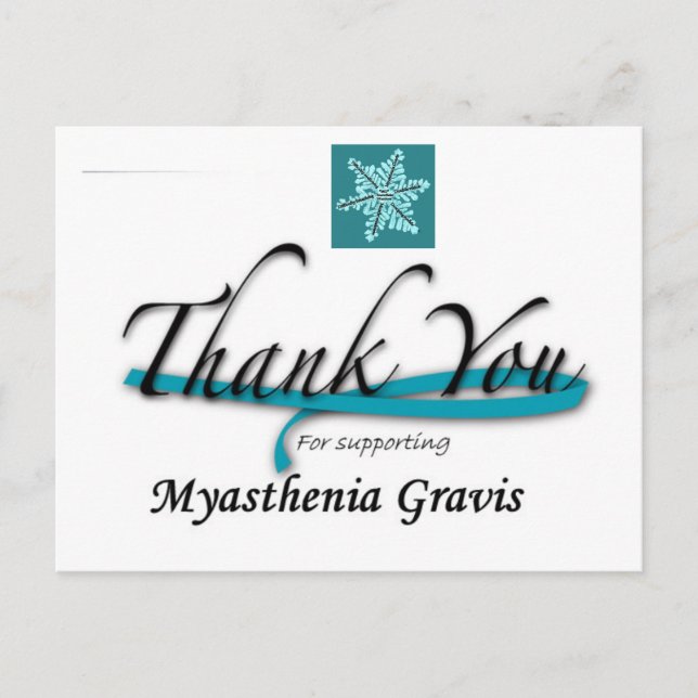 Postal Gracias Por Apoyar A Myasthenia Gravis (Anverso)