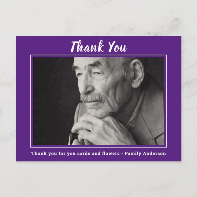Postal Gracias Por Asistir Al Memorial De Funerales (Anverso)