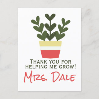Postal Gracias Por Ayudarme a Crecer | Profesor