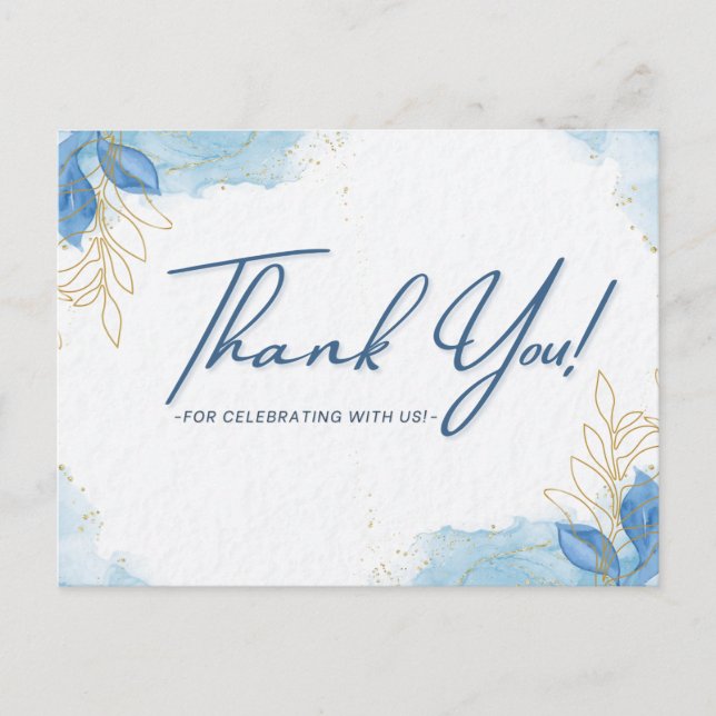 Postal Gracias por celebrar con nosotros (Anverso)