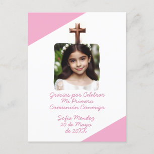 Postal Gracias por Celebrar Mi Primera Comunión con Foto 