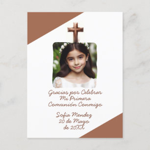 Postal Gracias por Celebrar Mi Primera Comunión con Foto