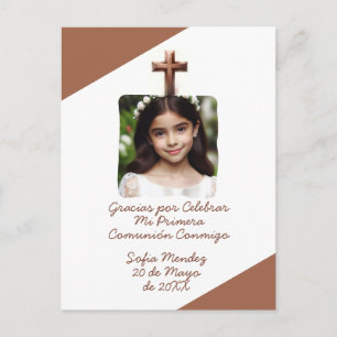 Postal Gracias por Celebrar Mi Primera Comunión con Foto 