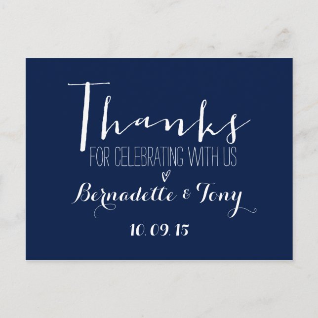 Postal ¡Gracias Por Celebrarnos Con Nosotros! Boda Gracia (Anverso)