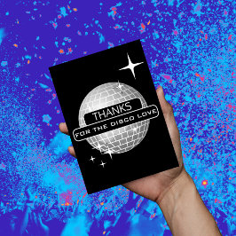 Postal GRACIAS Por Cumpleaños Retro Bola de Amor Disco