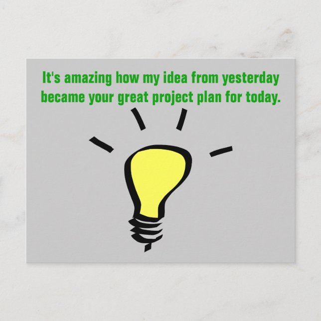 Postal Gracias por darme crédito por esa idea (Anverso)