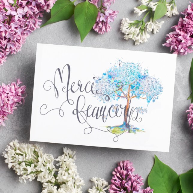 Postal Gracias por el árbol azul de Beaucoup (Subido por el creador)