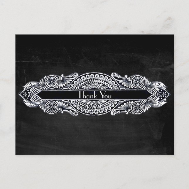 Postal Gracias por el Art Nouveau vintage (Anverso)