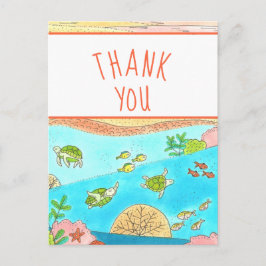 Postal Gracias por el arte de las tortugas marinas