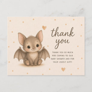 Postal Gracias por el Baby Shower de Baby Bat