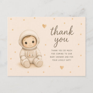 Postal Gracias por el Baby Shower del Astronauta Bebé