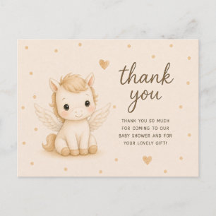 Postal Gracias por el Baby Shower del Bebé Unicornio