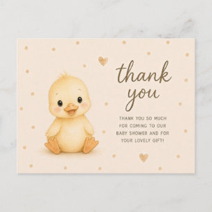 Postal Gracias por el Baby Shower del Patito Bebé