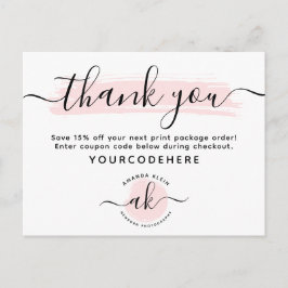 Postal Gracias por el bonito logotipo de fotografía Minim