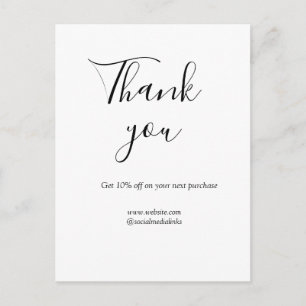 Postal Gracias por el código de descuento de pedido sitio