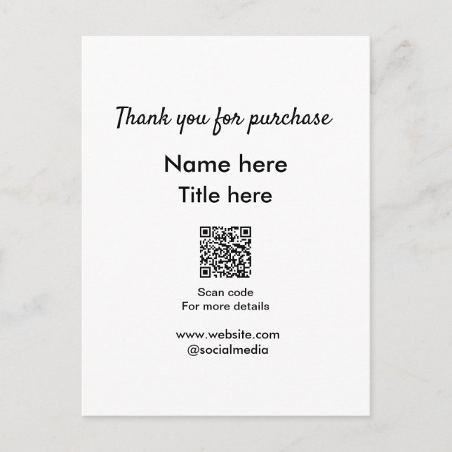 Postal Gracias por el título del nombre de compra aquí ex (Anverso)