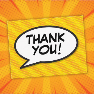 Postal GRACIAS POR HABLAR Burbuja Fun libro de historieta