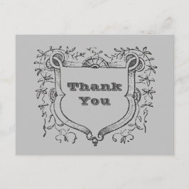 Postal Gracias Por La Apreciación De Gray Vintage Shield