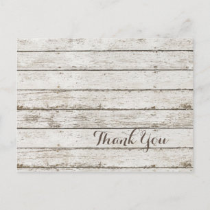 Postal gracias por la boda del granero de madera rústica 
