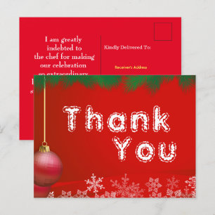 Postal Gracias por la comida de Navidad